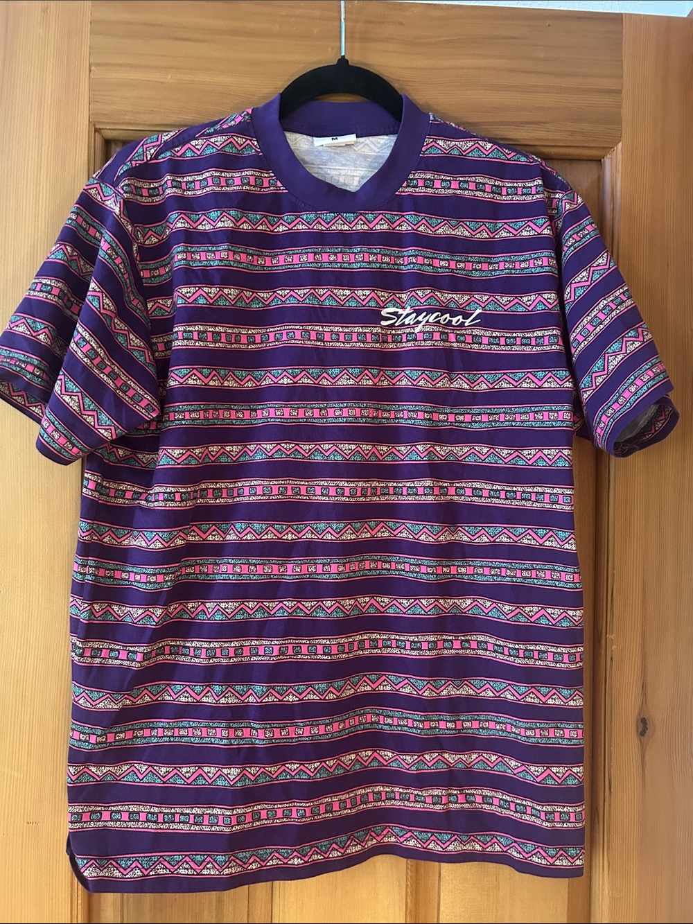 Stay Cool Men's Purple Patterned Crewneck Shirt